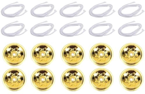 Lunaobrik Schwimmende Dochte, Öllampendocht - 20 Stücke Blumendesign Metallöl Floating Dochte Scheibe - Desktop -Dekoration, buddhistische Lieferungen für Frauen, Männer, Erwachsene, Familie, Freunde,