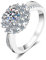 Engagement Ring, Eheringe Weissgold Einzeln Damen 18K mit 4 Zinken mit 1 Karat Weißem, Rundem Laborgewachsener Diamant Größe 52 (16.6)
