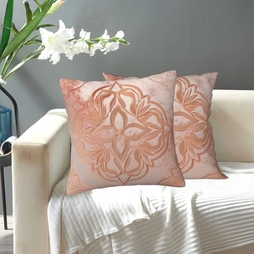 LDTVSFZQ Rose Gold Throw Pillow Cover 12X12 Modern Decorative Square Pillowcases Soft Cozy Cushion Cover for Couch Cushion Sofa Bedroom Home Decoration