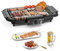 Barbecue elettrico, barbecue antiaderente senza fumo per interni/esterni, griglia portatile rimovibile ad alta potenza a doppio tubo da 2000 W per feste barbecue (nero S)