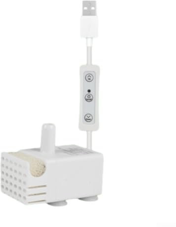 USB Mini Submersible Water Pump (5V 3W 150L/H) Adjustable Small Water Pump for Pet Fountain, Aquarium Fish Tank, Pond, Hydroponics, Indoor or Outdoor(with Filter Cotton)