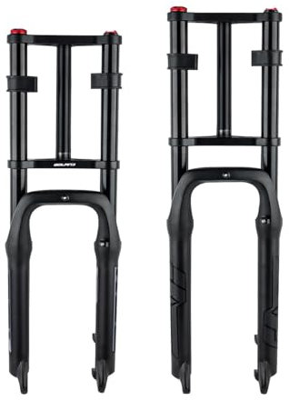 Fourche à Suspension Pneumatique pour VTT 20 Pouces 26 Pouces Débattement de Pneu 4.0 160 mm Double Couronne 1-1/8 Fourche Avant XC/Am 9 X 135 mm Verrouillage Manuel QR (26 Pouces)