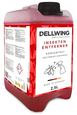 DELLWING Insektenreiniger Konzentrat 2,5 l, Insektenentferner Auto, für Lack, Glas & Kunststoff, ideal zur Vorbehandlung vor Wagenwäschen, Made in Germany