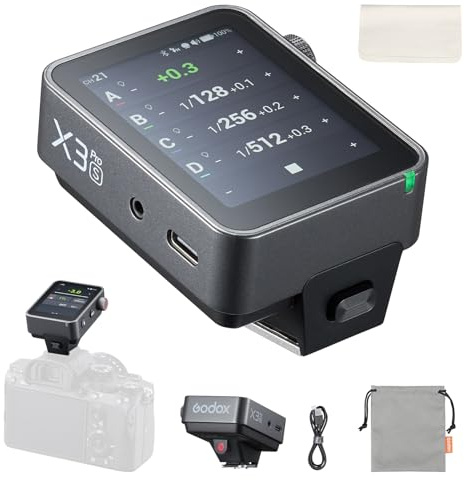 Godox X3Pro-S Wireless Flash Trigger for Sony, 2.4 Touchscreen | 16-Group Control, 1/8000s HSS TTL TCM Function, USB-C Charge, 30-Day Battery Life Flash Transmitter for Sony Camera