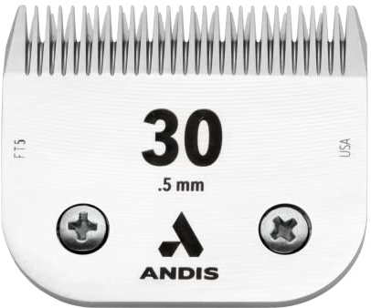 Andis 64260 Ceramic Edge Pet Clipper Blade - Comprised of Carbon-Infused Steel, Size-30 Blade with Prolonged Sharp Edge, Cuts Hairs at 1/50-Inch Length – for Dogs & Medium Sized Animals, Chrome