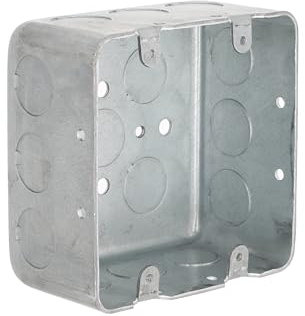 RACO 680 2-Device, 2-1/8-Inch Deep, 1/2-Inch Side Knockouts 4-Inch Square Switch Box, Drawn