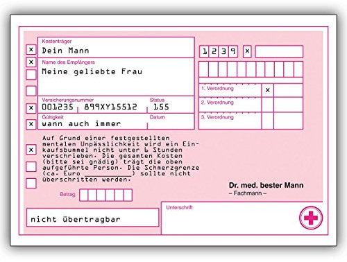 16 Geburtstagskarten (16er Set): Rezept Gutschein Karte anmeine geliebte Frau für Einkaufsbummel. • edle Gratulationskarte zum Geburtstag mit Umschlag geschäftlich & privat