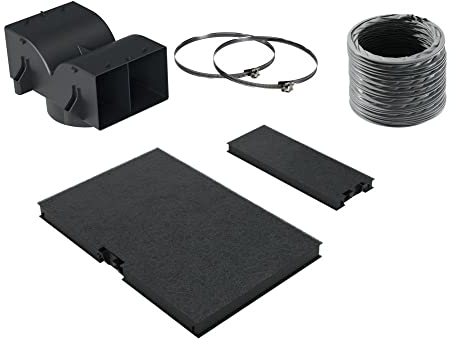 Bosch DWZ0AK0U0 Kit de reciclaje accesorio para campana de estufa - Accesorio para chimenea (Kit de reciclaje, Negro, 1,99 kg, 350 mm, 460 mm, 260 mm)