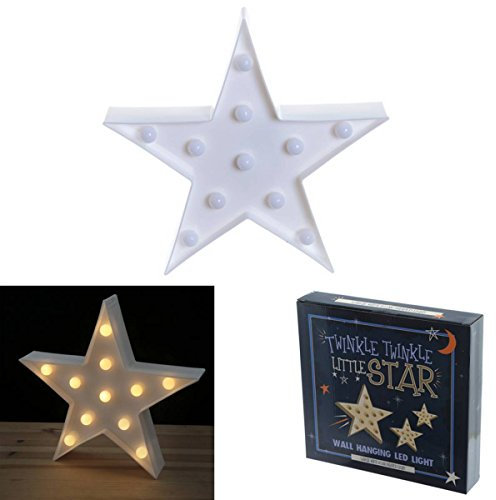 Puckator Sternlampe LED 25 cm, Weiß, Kunststoff, Dekorativ, Bodenmontage, Kinderzimmer