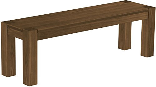 Sitzbank 140 cm Rio Kanto Nussbaum Pinie Massivholz Esszimmerbank Küchenbank Holzbank - Größe und Farbe wählbar Brasilmöbel
