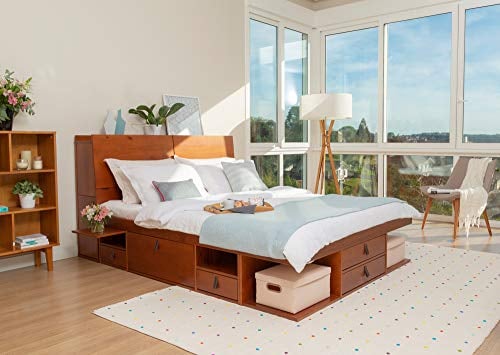 Memomad Funktionsbett Gustav (Bett + Kopfteil mit Stauraum, 180.200, Karamell)