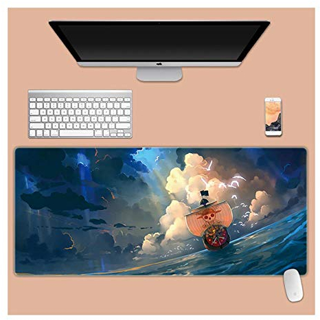 Mauspad One Piece XXL Gaming Mauspad, 900x400mm Anime Mousepad, Höchstmaß an Präzision, extra stark vernähter Rand, gummierte Unterseite, Desktop Computer, H
