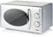 DOMO DO3025 Freistehend Retro Mikrowelle - 6 Leistungsstufen - Mechanische Bedienung - Mit Timer bis 30 Minuten - Auftaufunktion - 25 Liter - 900 Watt - Silber/Grau