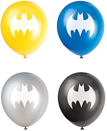 Latex-Geburtstags-Luftballons - 30 cm - Batman Party - 8er-Pack, Verschiedene Farben, 12
