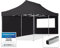 TOOLPORT Faltpavillon Faltzelt Pavillon 3x6m - 2 Seitenteile Aluminium 32mm Partyzelt 700N schwarz