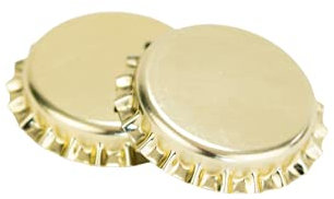 Vigo Presses Bottle Caps – 26mm Crown Caps Will Fit Almost All Beer Bottles – Suitable for All Homebrewing Applications – (Gold, 100)