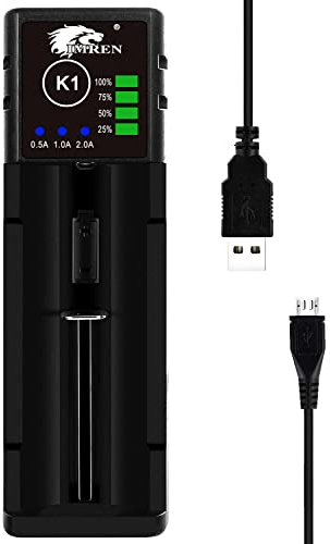 IMREN 18650 Chargeur de Piles, 2A Rapide Universel Chargeur de Batterie pour 1.2V Ni-MH/Ni-CD AA AAA C et 3.7V Li-ION Chargeur Piles Rechargeable 18650 18500 18350 14500 16340 17500 20700 21700 26650