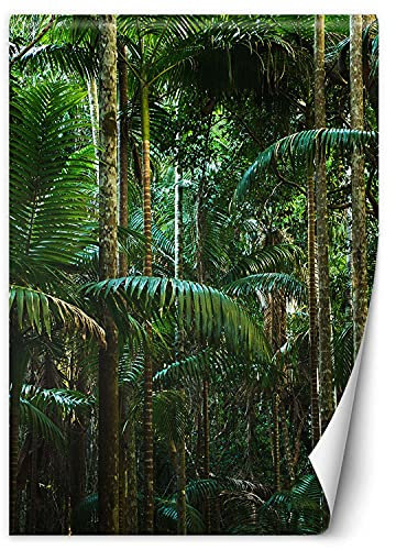 Feeby Papier Peint Intisse Jungle Tropiques Exotique 100x140 cm vert Moderne Panoramique XXL Photo Mural Muraux Chambre Bureau Salle Nature Arbres Feuilles Plantes