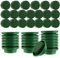 PINGEUI 20 Pack 3 Inch Green Wet Cylinder With Trays, Round Floral Foam Bowls, Floral Foam Plastic Base for Floral Crafts, Wedding Decoration, Table Ornament, DIY Flower Arrangement Kit