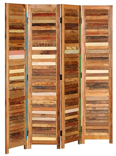 Raumteiler Trennwand Stellwand Balkon Sichtschutz Klappbar Freistehend Paravent Umkleide Sichtschutz Spanische Wand Raumtrenner, Altholz Massiv 170 cm