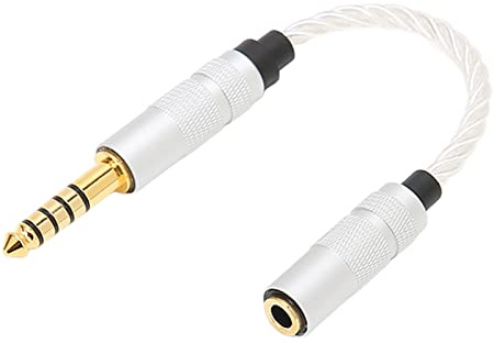 Septpenta Câble Adaptateur pour Casque, Câble Toronné à 4 Brins en TPE, Câble Adaptateur Mâle Équilibré 4,4 MM vers Femelle Stéréo 3,5 MM pour NW ZX507 DMP Z1 NW ZX300a NW WM1z