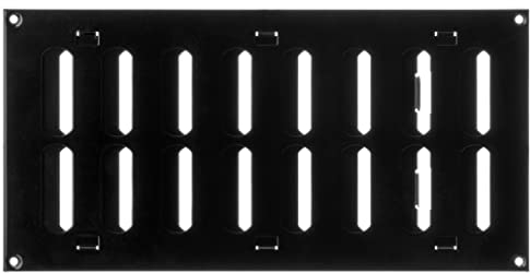 300x150mm Nera Regolabile Griglia di Ventilazione in Metallo - Griglie D'Aerazione con Lamelle Richiudibili