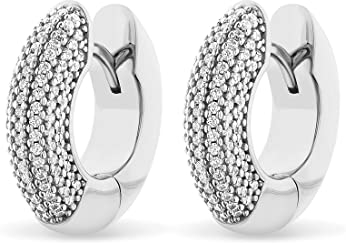 JETTE Damen-Creolen 925er Silber 218 Zirkonia One Size Silber 32021988