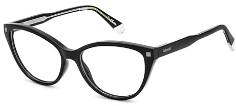 Polaroid Brille mit Sehstärke für Damen optional mit Sonnenbrillentönung oder Blaulichtfilter, Katzenauge, gefertigt aus Glas (inklusive Brillenetui)