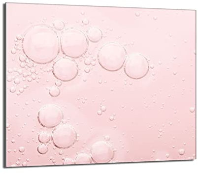 Herdabdeckplatte 60x52 Einteilig Glas Elektroherd Induktion Herdschutz Spritzschutz Glasplatte Deko Schneidebrett, Tropfen Rosa