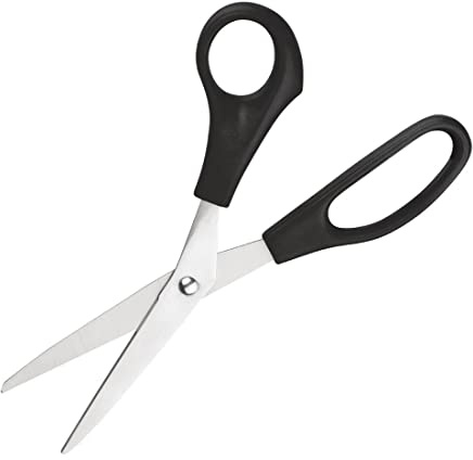 Nisbets Essentials Kitchen Scissors, Stainless Steel, Black, 203mm | Commercial suitability for busy professional kitchens. Sharp, durable blades cut food prep times. Comfortable grip.