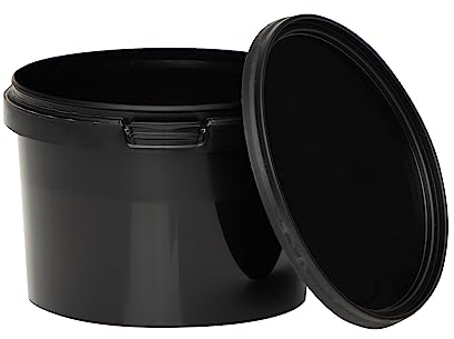 BenBow Eimer mit Deckel 0,5l schwarz 5X 0,5 Liter - lebensmittelecht, stabil, luftdicht, auslaufsicher, geruchsneutral - Aufbewahrungsbehälter aus Kunststof - leer