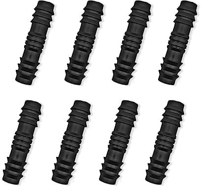 LICQIC 13 mm (1/2 Inch) Pipe/Hose Irrigation Connectors, Garden Irrigation Fittings, Soaker Hose Connectors, 8 Pcs Straight