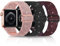 Lot de 3 bracelets à paillettes compatibles avec Apple Watch - 38 mm, 40 mm, 41 mm, 42 mm, 44 mm, 45 mm, 49 mm, nylon tressé - Élastique - Pour iWatch Series Ultra 8 7 SE 6 5 4 3 2 1