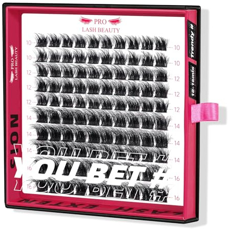 PRO 100 Pcs Einzelne Wimpern 3D Flauschig DIY Wimpernverlängerung Cluster-Wimpern Individuelle Wimpern für Einzelne Wimpern zu Hause Super dünnes Band und beque(Trendy,10-16mix)