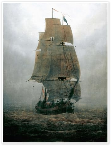 Segelschiff im Nebel Poster von Caspar David Friedrich 50 x 70 cm Wandbilder Wanddeko