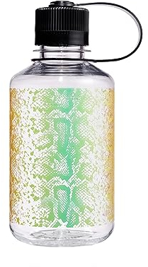 Nalgene Sustain Tritan BPA-Free Water Bottle Made with Material Derived from 50% Plastic Waste, 16 OZ, Narrow Mouth, Rainbow Snake