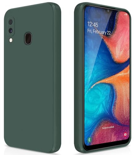 GiiYoon Hülle Kompatibel mit Samsung Galaxy A20E, Hochwertiges Liquid Silicone Case, Rundumschutz Handyhülle, Kratzfestes Weiches Mikrofaserfutter- grün