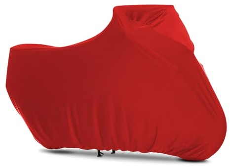 BHIEE Housse de Moto Housse de Protection Tissu élastique et Respirant Bâche de Protection pour l'intérieur de la Moto 295 x 109 x 140 cm - Rose