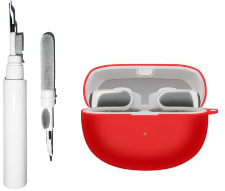 3-in-1 Casevita Silikonhülle, kompatibel mit Bose-Ohrhörern, weiche Schutzhülle für kabellose Bose-Ohrhörer, mit Reinigungsset, Schlüsselanhänger