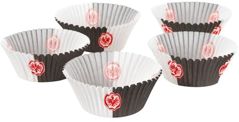 Eintracht Frankfurt Muffinförmchen 40 Stück | Muffin Förmchen SGE aus Papier, schwarz-weiß, Vereinslogo Eintracht Frankfurt