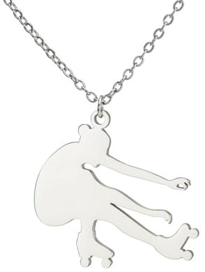 Dreamtimes Schlittschuhläufer Halskette Schlittschuhlaufen Charme Sport Anhänger Halskette Schlittschuhlaufen Sport Anhänger Halskette Inspirational Schmuck für Frauen Skate-Liebhaber (Silber-2)