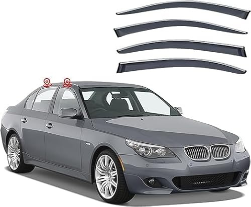 ZLSXTN Auto Windabweiser für BMW 5 Series E60 2004-2010,Acrylsäure Seitenscheiben Windabweiser Autofenster Regenschutz Integrierte Deflektoren Schutz Wind und Regen Einfache Montage Autozubehör