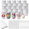 Sublimation Blank Tumbler, 24 Pack, 12 oz Wide Mouth Stainless Steel Water Bottle, with Lid and Straw, Shrink Wrap, Individually Boxed, Blank White, Adhesive Tape