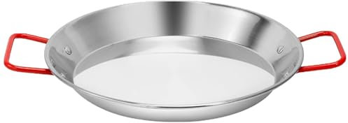 Yonuaret Padella professionale per paella - Padella per uso quotidiano in acciaio inossidabile con doppia impugnatura antiscottatura per l'orecchio Facile da pulire - Pentola per induzione da cucina