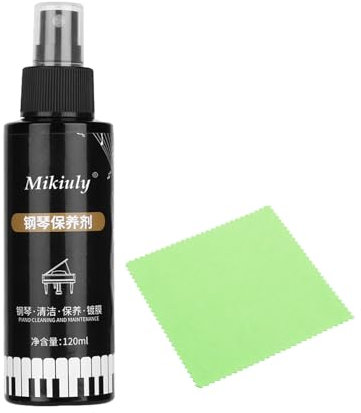 Pulido y Limpiador de Piano,Pulidor para Instrumentos Musicales,Limpieza para Piano,Limpiador de Teclas de Piano,para Violín,Piano,Guitarra Acústica,Instrumento Musical,Con 1 tela de piano,120 ml