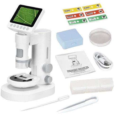 Microscope for Kids | Pocket Microscope | 1000x Magnification Microscope | Handheld Microscope | Kids Science Kit Foldable Design with 3.5 Inch Screen for Age 8to12 Children Students