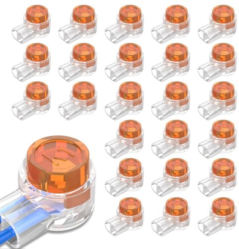 200 Pcs K1 Electrical Connectors Repair Jelly Crimps Gel Wire Connectors, Waterproof Cable Connectors, 2 Way for for Telephone Cable Electrical Phone Wire Cable Joiner Repair Splice (Orange)