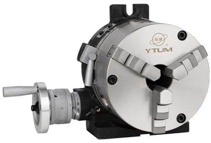 XUHONGYA 6'' Rotary Table for Milling Machines, Horizontal Vertical Model, Precision Milling Rotary Table with 6''/160 mm 3-Jaw Chuck, for Milling Engineering Indexing Tools