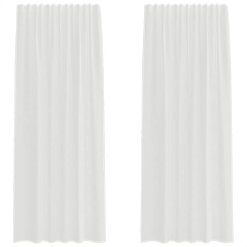 vidaXL Voile Vorhänge mit Schlaufen 2 STK. Weiß 140x245 cm, Gardine, transparenter Vorhang, Fenster-Voile, Fensterdekoration