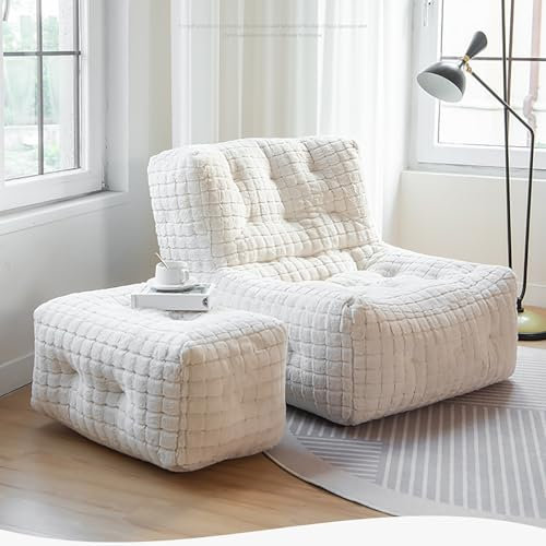 BDBLFLTZ Floor Sofa Sitzsack Sofa Couch,Comfy Floor Sofa Couch mit Rückenlehne, Portable Sofa Couch Sitzsack mit Füllung, Sofa Sitzgelegenheiten für Wohnzimmer Schlafzimmer Wohnung B